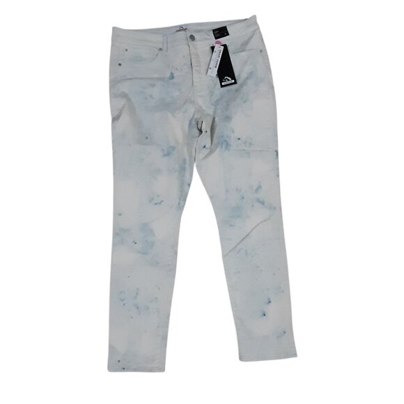 Jordache Jeans Women Size 18 Mid Rise Skinny TieDie Light Wash Unique OOAK NWT - Picture 1 of 3